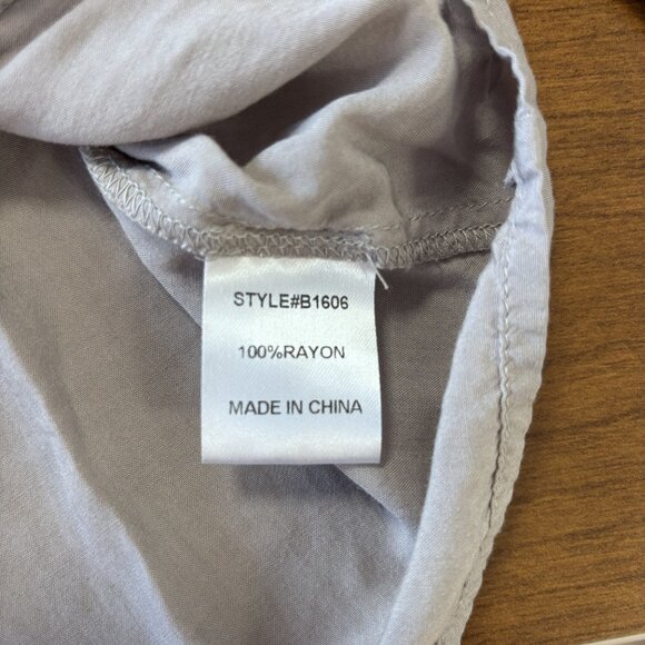 Jodifl Boho Embroidered Peasant Blouse Gray Floral Tassel Top Size Large - Picture 6 of 6